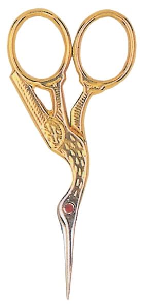 Tool Tron Red Ruby Swarovski Crystal Stork Scissors 3.5"